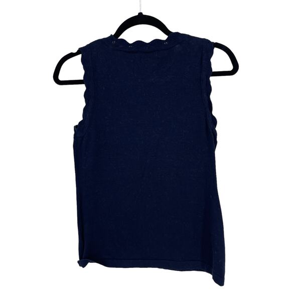 Banana Republic Factory Women’s Blue Sleeveless Scallop Hem Tank Sweater Size XS - Picture 8 of 8